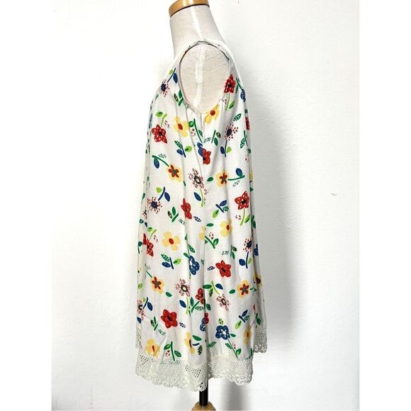 Girls 7/8 Floral Satin and Lace Sleeveless Dress - Picture 2 of 7